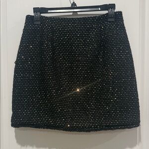 ANTONIO MELANI Black Tweed Mini Skirt